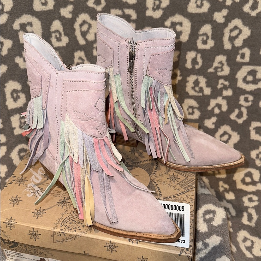 Free People Collection Lawless Fringe Western Booties in Pink Multi ππ - Picture 10 of 17